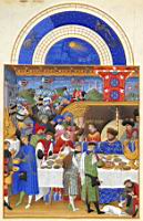 Banquet (Les tres riches heures du Duc de Berry, des Freres Limbourg)